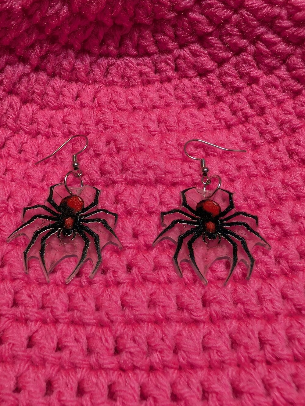Red Spider Dangle Earrings - Women Jewelry